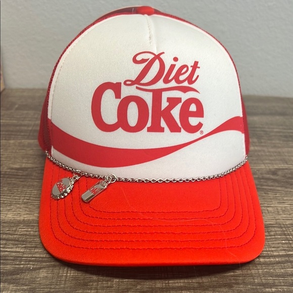 Coca Cola Accessories - Coca Cola | Red Trucker Baseball Hat “Diet Coke” w/ Charms
